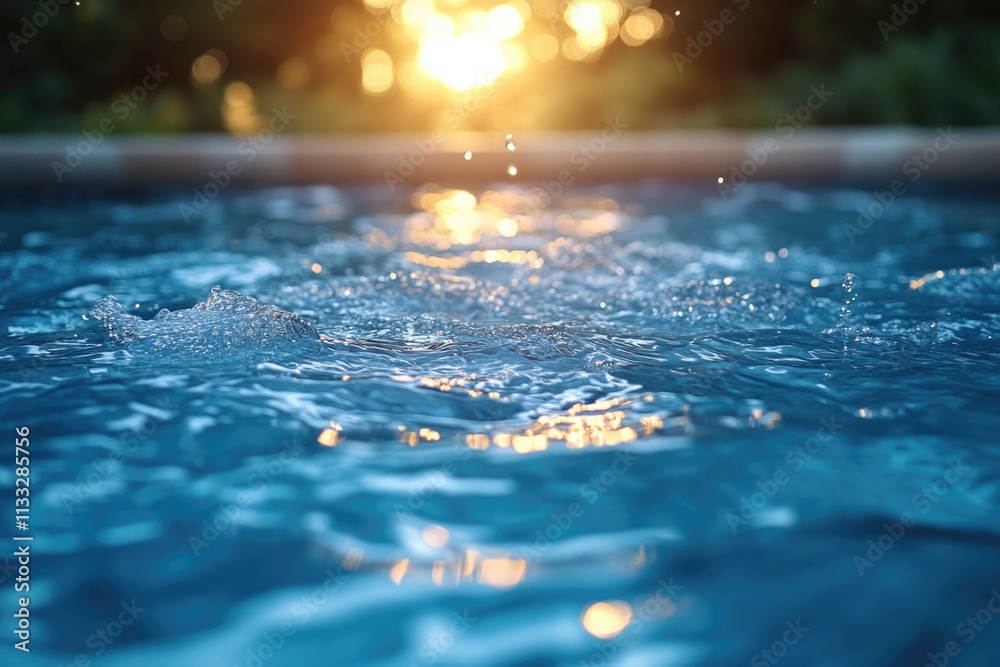 Poster a clear and calm water surface in a pool