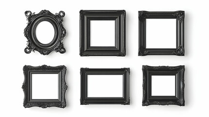 black frameon isolated on a white background