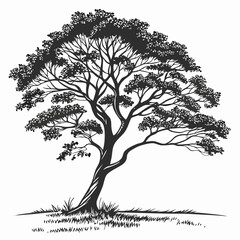 Fototapeta premium green tree isolated vector on a white background 