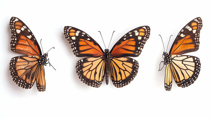 Obraz premium monarch butterflieson isolated on a white background