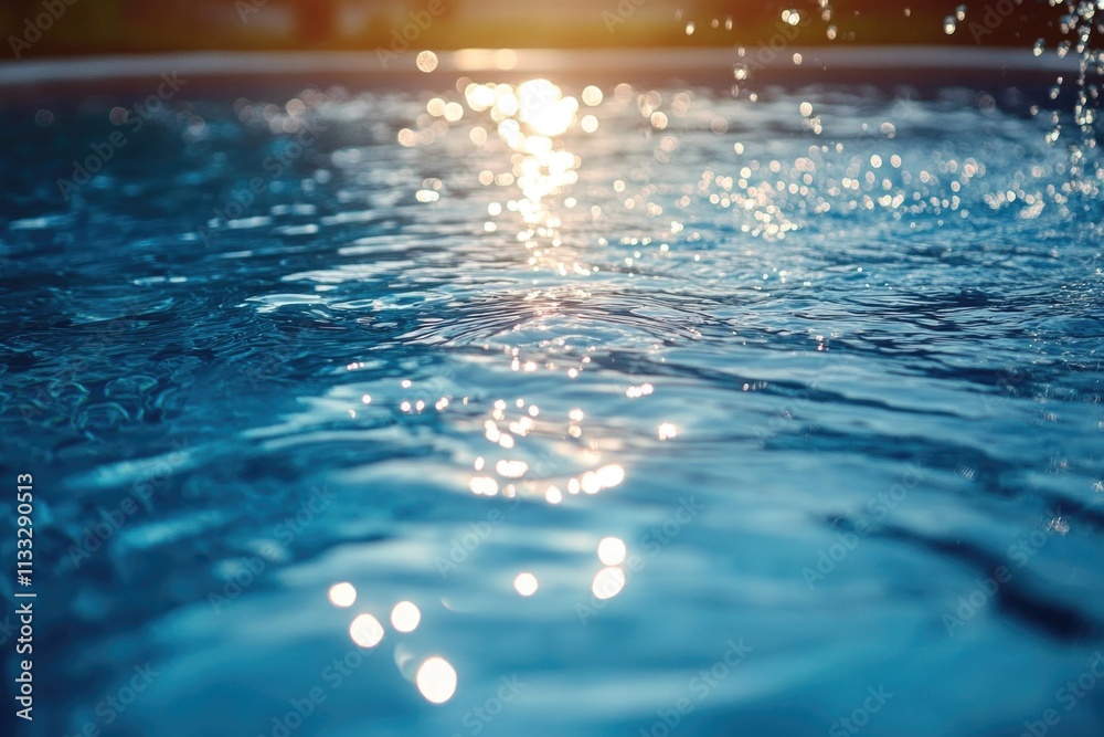 Poster Clear water with ripples and reflections, suitable for use as a background or decorative element