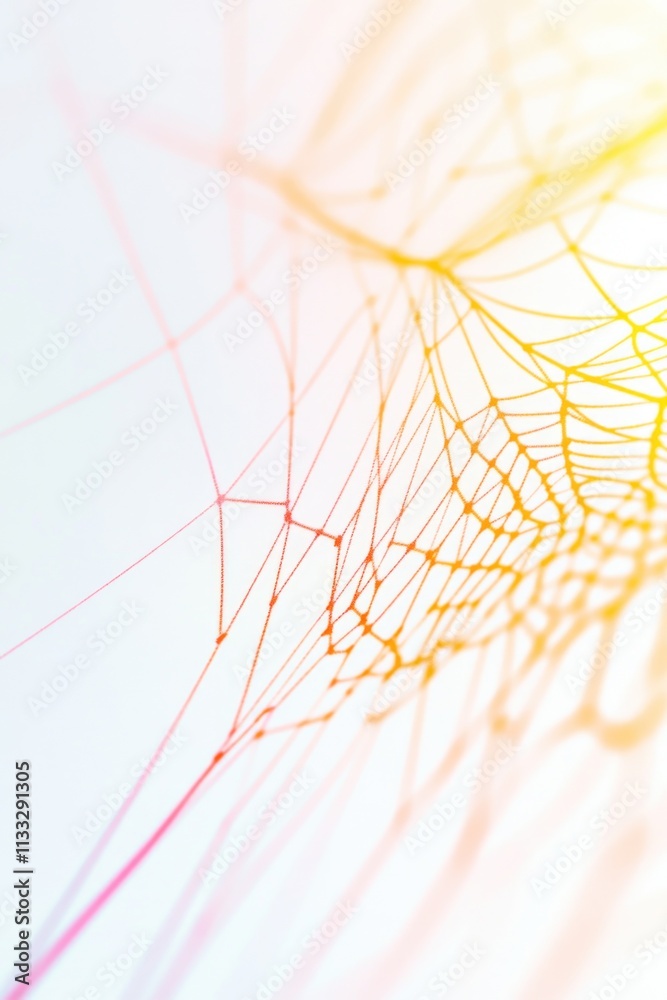 Poster a detailed view of a spider's web on a white surface