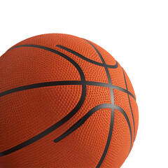 Fototapeta premium Hyper-Realistic Orange Basketball with Visible Stitches and Marks Resting on Clean transparent Background