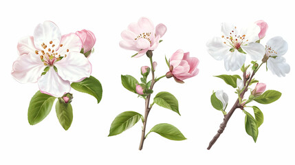 Fototapeta premium spring flowerson isolated on a white background