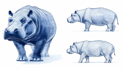 Obraz premium hippoon isolated on a white background