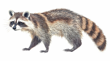 Fototapeta premium racoonon isolated on a white background