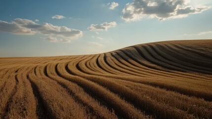 Fototapeta premium Crop rotation technique in a large open field