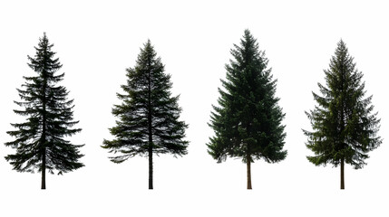Obraz premium pine tree silhouetteon isolated on a white background