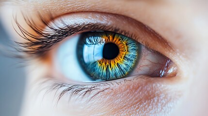 Fototapeta premium 9. A detailed side view of an eyeball with clear definition of the cornea and pupil, placed on a white background