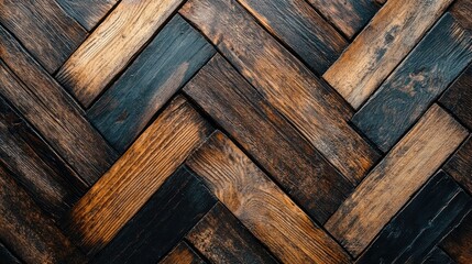 Dark Brown Wood Herringbone Pattern Texture