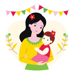 Happy Mother's Day Flat Vector Illustrations - Celebrate Mom with Love