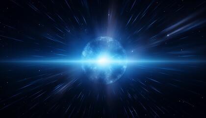 Fototapeta premium background with stars, light radiant, in dark space