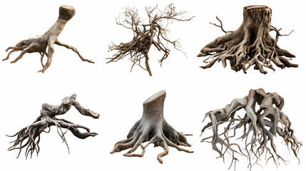 Fototapeta premium tree rootson isolated on a white background