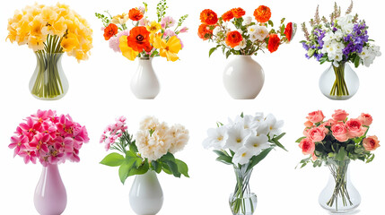 Obraz premium flowers in vaseon isolated on a white background