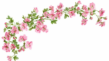 corner flower borderon isolated on a white background