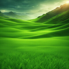 Obraz premium green grass landscape background