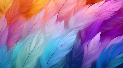 Colorful Abstract Feather Background with Vibrant Gradient Shades