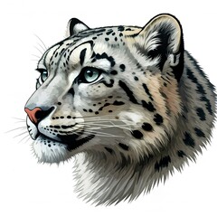 Fototapeta premium wild carnivorous animals, snow leopard head
