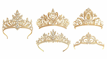 gold tiaraon isolated on a white background