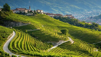 Scenic vineyards stretching across a hillside