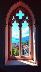 Fototapeta premium Window. The best image for inspiration on the latest trends in current seasonal designs.