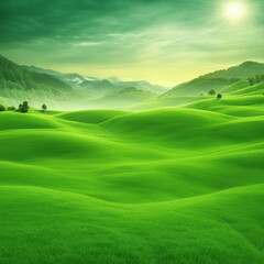 Obraz premium green grass landscape background