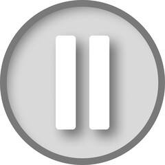 Pause button in shades of gray and white.
