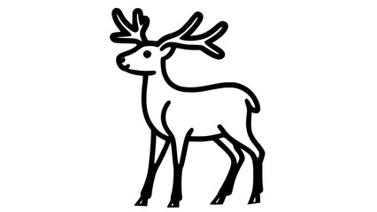 Fototapeta premium Playful deer icon on white