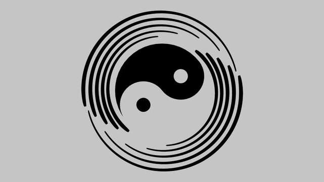 yin yang animation for logo web icon. 4K footage