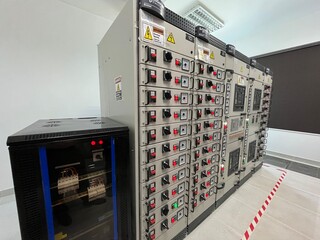 Power backup batteries in power control station.