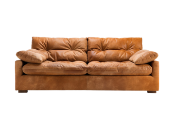 Brown couch isolated on transparent background