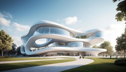 Obraz premium A Futuristic Curved Architectural Masterpiece