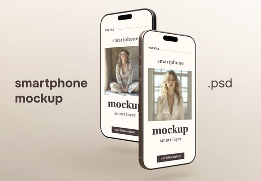 A realistic high resolution mockup 3D render set of a smartphone