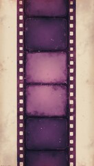 Obraz premium This artistic image features a vintage film strip, showcasing a series of blank frames in a soft purple gradient. The nostalgic design evokes a sense of creativity and imagination, perfect for