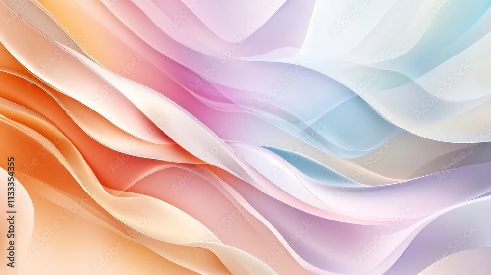 Poster A smooth, abstract design with clean lines and soft color gradients in pastel tones.