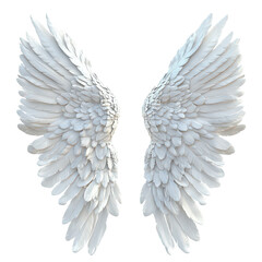 Obraz premium Elegant Png feathered angel wings representing purity against a clean Png backdrop, Angel Wings: Png Feathered Symbol Purity on a transparent background