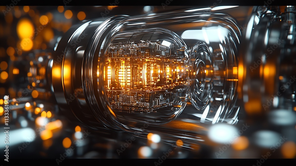 Aufkleber Advanced Sci-Fi Energy Core with Detailed Circuitry Design : Generative AI