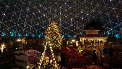 Festive Holiday Lights Display at Milwaukee Domes