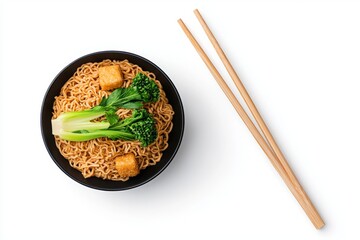 Yakisoba noodles sautéed with vegetables - suitable for vegan and vegetarian diets.