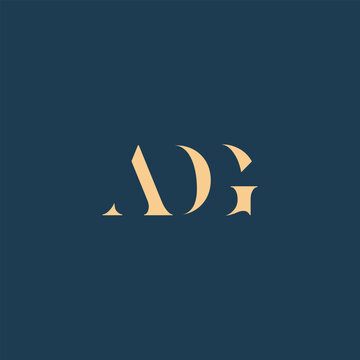 ADG abstract letter logo design. This logo is designed by three abstract letters.