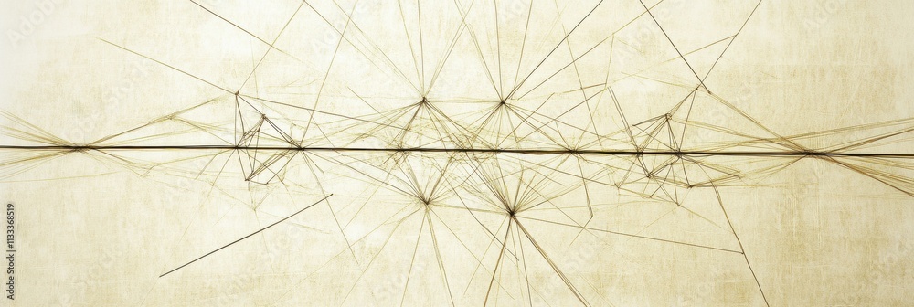 Aufkleber Abstract network design shows connecting lines and a central area left blank for insertion of text or information in a minimalist style. Generative AI