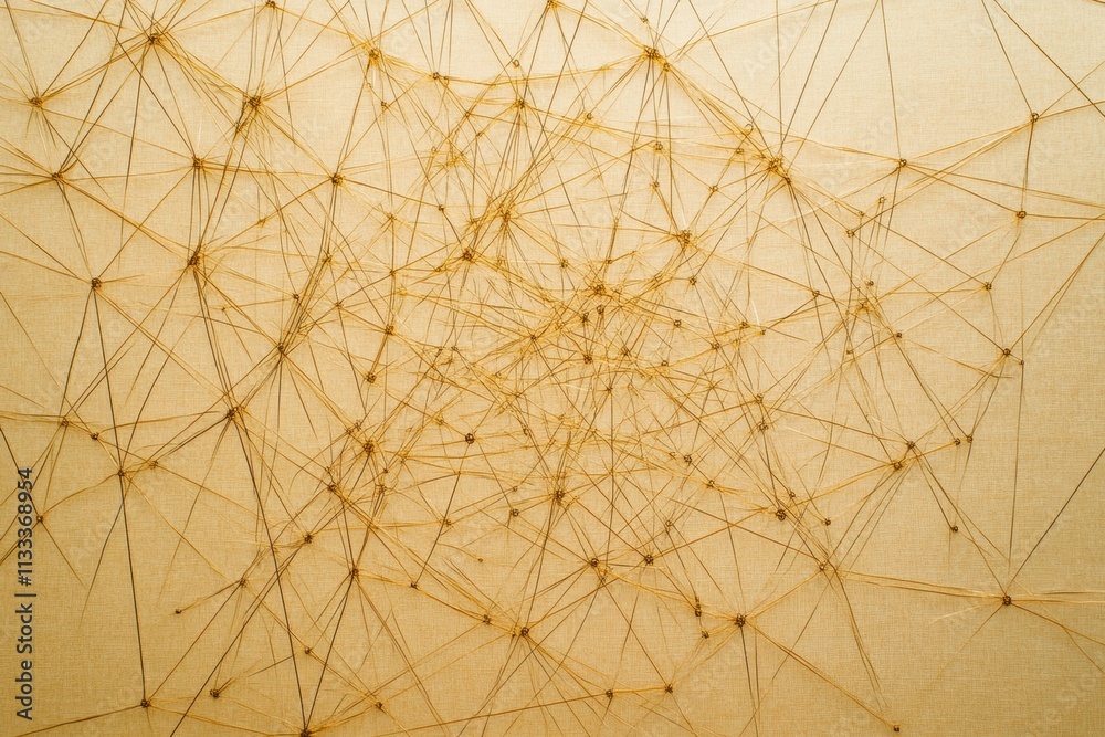Aufkleber Connecting lines form a complex network pattern against a textured background, leaving ample space for custom text additions. Generative AI