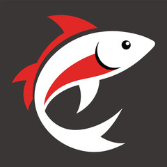 Naklejka premium Fish logo icon vector art illustration.
