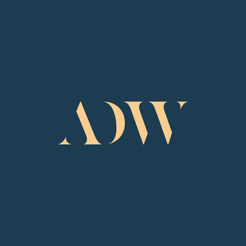 ADW abstract letter logo design. This logo is designed by three abstract letters.