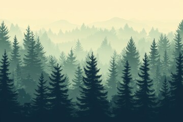 Fototapeta premium Tranquil Forest Landscape at Dusk
