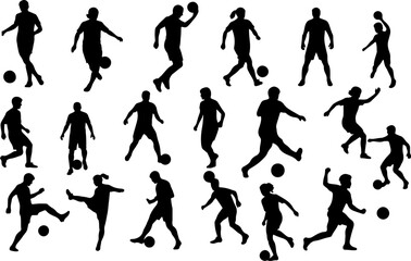 Naklejka premium Vector Football Athlete Silhouette