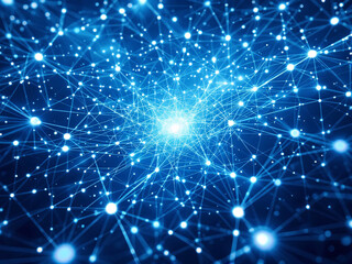 Obraz premium Network, Connections, Glowing, Dots, Lines, Nodes, Digital, Technology, Futuristic, Web, Internet, Data, Information, Cyberspace, Abstract, Background, Neon, Bright, Dark, Contrast, Modern, Innovative