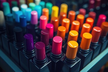 Colorful Lipstick Collection In Black Cases