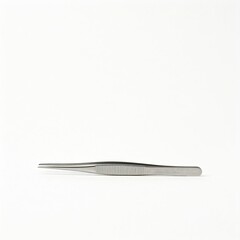 Fototapeta premium isolate tweezers on white background, Dentist tools, you cando it transparent, Little metal hair tweezers isolated over white background, a Medical image of metallic tweezers close-up, realistic metal