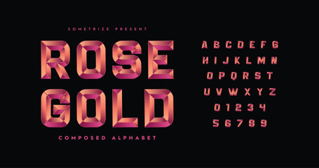 Rose Gold: Prismatic lettering with a vintage charm, evoking the elegance of classic movie titles. Ideal for retro and cinematic-themed designs purpose.